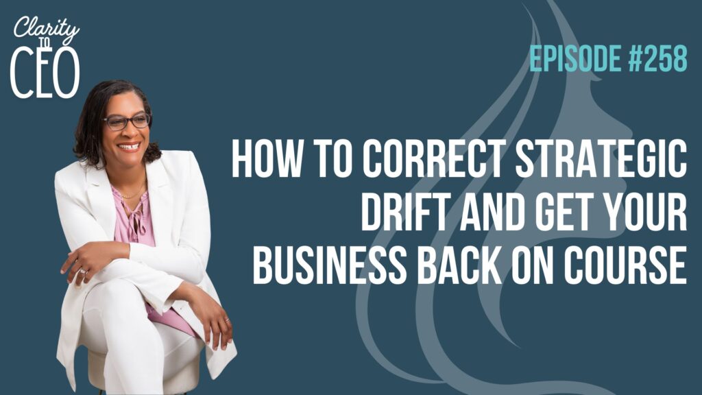 Over the past two weeks, we've explored what Strategic Drift is and how to recognize its warning signs. But once you've identified that your business has gradually moved away from its intended direction, an important question remains: How do you get it back on course? The answer isn't to work harder, create another strategic plan, or add more to your already full schedule. In this week's episode of the Clarity to CEO Podcast, we explore a different approach. Strategic Drift is corrected by restoring alignment between where your business is going and how it operates every day. Course Correction Begins with Clarity One of the biggest misconceptions about course correction is that it requires starting over. In reality, many businesses don't need reinvention. They need realignment. Rather than asking, "What else should I do?" a CEO begins asking a more strategic question: "What does the direction of this business require now?" That shift changes how you evaluate opportunities, set priorities, and make decisions. Instead of adding more activity, you begin reconnecting your business to its intended direction. The Strategic Realignment Framework In this episode, I introduce a six-step framework for beginning that course correction. 1. Reconnect Return to the vision for the business you're intentionally building today. 2. Evaluate Review your offers, marketing, priorities, commitments, and opportunities against that vision. 3. Simplify Identify the few priorities that deserve your greatest attention during this season of business. 4. Measure Focus on evidence of meaningful strategic progress—not simply the completion of activity. 5. Lead Pause before reacting and make decisions through the lens of your long-term strategy. 6. Revisit Create regular strategic checkpoints to ensure your business remains aligned as it grows. The purpose of this framework isn't to complete a full strategic planning process in one sitting. It's to help you begin reconnecting your daily decisions with the business you're intentionally building. A Simple Strategic Realignment Exercise As you listen to this week's episode, take one sheet of paper and create three sections: Where We Are Going Write one clear statement describing the business you're intentionally building today. What Matters Now Identify the three priorities that will move your business closest to that vision over the next 90 days. What Needs to Change List: One thing to stop One thing to simplify One decision you've been postponing One measure that will demonstrate meaningful progress The goal isn't to create another business plan. It's to begin restoring alignment. Continue the Conversation This article introduces the Strategic Realignment Framework, but the full podcast episode explores each step in greater depth and explains how CEOs can intentionally correct Strategic Drift without rebuilding everything they've worked so hard to create. 🎙️ Listen to the latest episode of the Clarity to CEO Podcast: How to Correct Strategic Drift Before It Costs You Another Year If you're ready to work through this process with guidance, I invite you to explore the Strategic Clarity Insider Experience, where we begin the work of reconnecting your business strategy, priorities, marketing, and decision-making. You can also dive deeper into the principles of intentional CEO leadership in my book, When Clarity Leads. Because Strategic Drift isn't corrected by doing everything better. How to Correct Strategic Drift and Get Your Business Back on Course